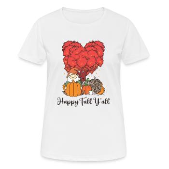 Herbst Kürbis Happy Fall Y'all - Frauen T-Shirt atmungsaktiv - Weiß - Vorne - AI Model Female 172 dark (172cm)