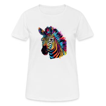 Zèbre Coloré - T-shirt respirant Femme - blanc - Devant - AI Model Female 172 dark (172cm)