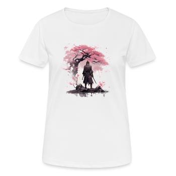 Sakura Samurai - Women's Breathable T-Shirt - white - Front - AI Model Female 172 dark (172cm)