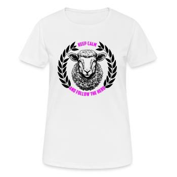 Les moutons restent calmes et suivent le troupeau - T-shirt respirant Femme - blanc - Devant - AI Model Female 172 dark (172cm)