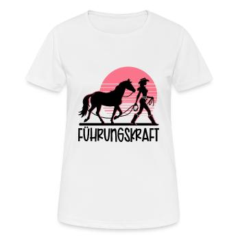 Führungskraft Pferd Reiten Geschenkidee Lustig - Frauen T-Shirt atmungsaktiv - Weiß - Vorne - AI Model Female 172 dark (172cm)