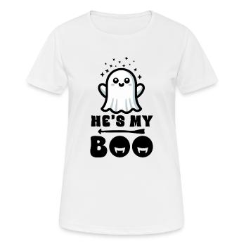 Halloween Dire Femmes Drôle C’est mon Boo - T-shirt respirant Femme - blanc - Devant - AI Model Female 172 dark (172cm)