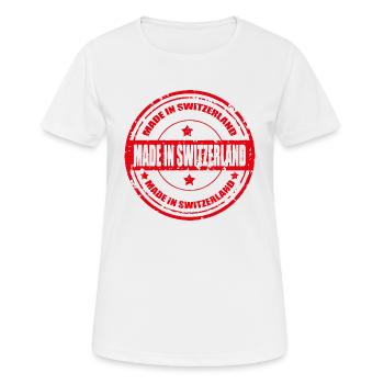 swiss made - T-shirt respirant Femme - blanc - Devant - AI Model Female 172 dark (172cm)