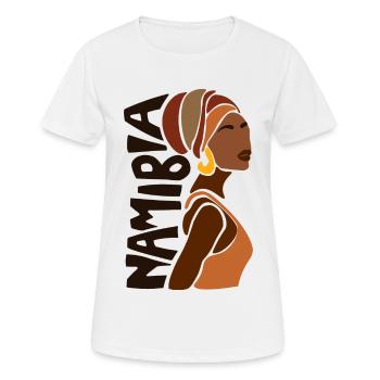 Namibia Namibische Frau Windhoek Namib Souvenir - Frauen T-Shirt atmungsaktiv - Weiß - Vorne - AI Model Female 172 dark (172cm)