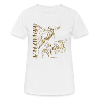 Watzmann Bergsteiger Klettern Wandern Tour Damen - Frauen T-Shirt atmungsaktiv - Weiß - Vorne - AI Model Female 172 dark (172cm)