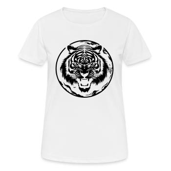 tiger - Frauen T-Shirt atmungsaktiv - Weiß - Vorne - AI Model Female 172 dark (172cm)