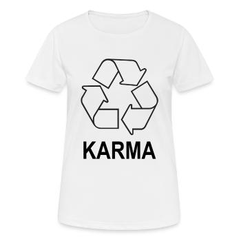Karma - Frauen T-Shirt atmungsaktiv - Weiß - Vorne - AI Model Female 172 dark (172cm)