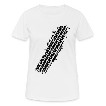 REIFEN-TRACK - Frauen T-Shirt atmungsaktiv - Weiß - Vorne - AI Model Female 172 dark (172cm)
