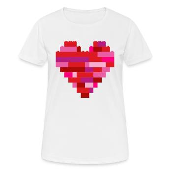 Coeur en briques - T-shirt respirant Femme - blanc - Devant - AI Model Female 172 dark (172cm)