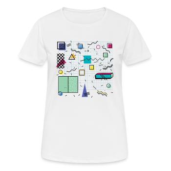 Eldram's Eighties Abstract 01 - Women's Breathable T-Shirt - white - Front - AI Model Female 172 dark (172cm)