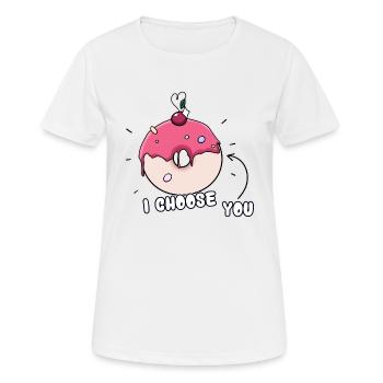 Donut: "ICH WÄHLE DICH" - Frauen T-Shirt atmungsaktiv - Weiß - Vorne - AI Model Female 172 dark (172cm)