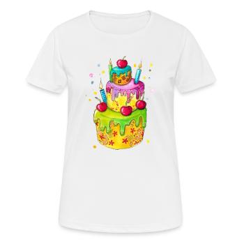High Shall You Live - Gâteau d’anniversaire - T-shirt respirant Femme - blanc - Devant - AI Model Female 172 dark (172cm)