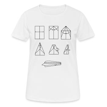 Paper Airplane Instructions - Women's Breathable T-Shirt - white - Front - AI Model Female 172 dark (172cm)