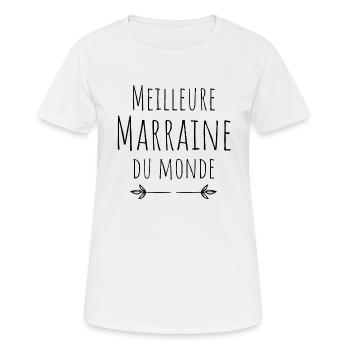 Meilleure marraine du monde-cadeau Noël - T-shirt respirant Femme - blanc - Devant - AI Model Female 172 dark (172cm)