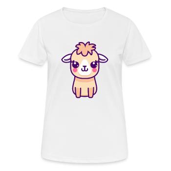 Baby Lama - Frauen T-Shirt atmungsaktiv - Weiß - Vorne - AI Model Female 172 dark (172cm)