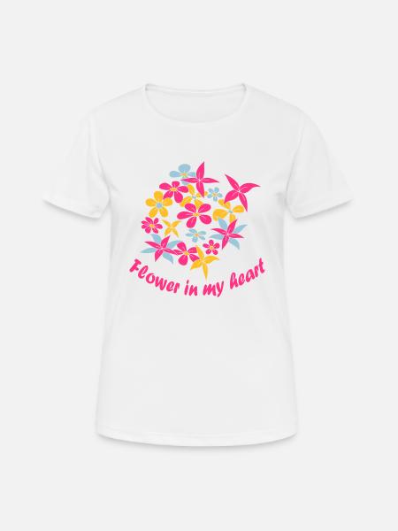 Flower in my heart - Women's Breathable T-Shirt - white