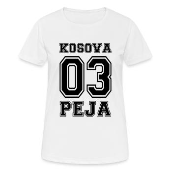 Kosova Peja kosovo shirt albanian shirt 03 - Frauen T-Shirt atmungsaktiv - Weiß - Vorne - AI Model Female 172 dark (172cm)