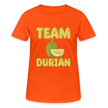 Équipe Durian - T-shirt respirant Femme - orange néon - Devant - AI Model Female 172 dark (172cm)