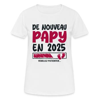 De nouveau papy en 2025 - T-shirt respirant Femme - blanc - Devant - AI Model Female 172 dark (172cm)