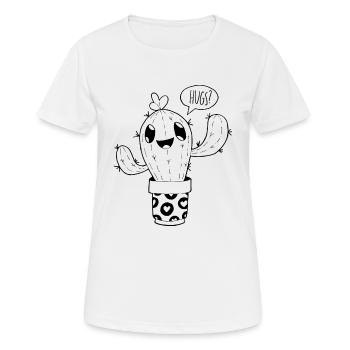 cactus étreintes - T-shirt respirant Femme - blanc - Devant - AI Model Female 172 dark (172cm)