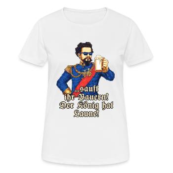 Sauft ihr Bauern II - Koenig Ludwig mit Bier - - Frauen T-Shirt atmungsaktiv - Weiß - Vorne - AI Model Female 172 dark (172cm)
