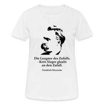 Nietzsche: Les négationnistes de hasard. - Pas de gagnant - T-shirt respirant Femme - blanc - Devant - AI Model Female 172 dark (172cm)