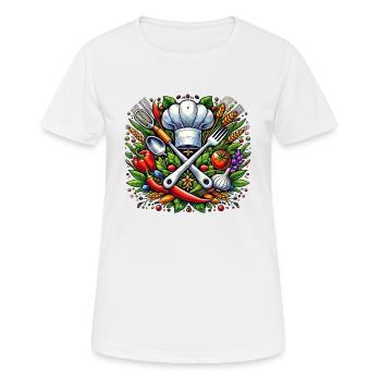Koch Logo - T-shirt respirant Femme - blanc - Devant - AI Model Female 172 dark (172cm)