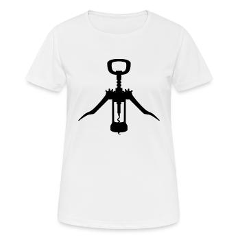 Bottle Opener Flaschenoeffner Wein Wine - Frauen T-Shirt atmungsaktiv - Weiß - Vorne - AI Model Female 172 dark (172cm)