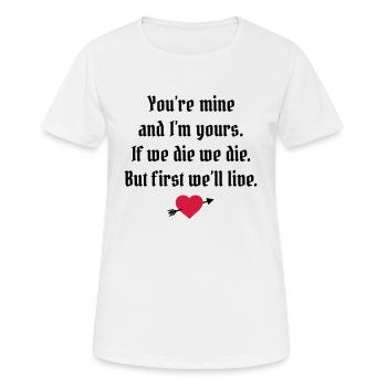 déclaration d'amour - if we die we die - T-shirt respirant Femme - blanc - Devant - AI Model Female 172 dark (172cm)