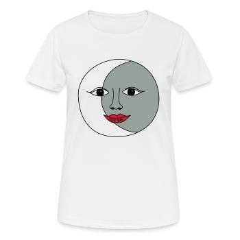 Sun and moon - Frauen T-Shirt atmungsaktiv - Weiß - Vorne - AI Model Female 172 dark (172cm)