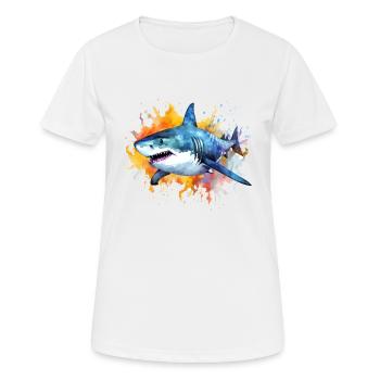 Aquarelle Hai - T-shirt respirant Femme - blanc - Devant - AI Model Female 172 dark (172cm)