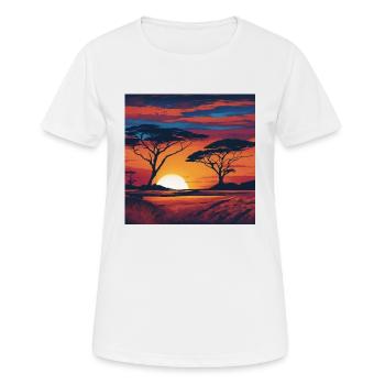 Afrika Steppe und Tiere - Frauen T-Shirt atmungsaktiv - Weiß - Vorne - AI Model Female 172 dark (172cm)