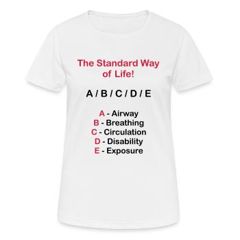 Rettungsdienst ABC Schema - Frauen T-Shirt atmungsaktiv - Weiß - Vorne - AI Model Female 172 dark (172cm)
