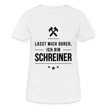 Ich bin Schreiner - Frauen T-Shirt atmungsaktiv - Weiß - Vorne - AI Model Female 172 dark (172cm)