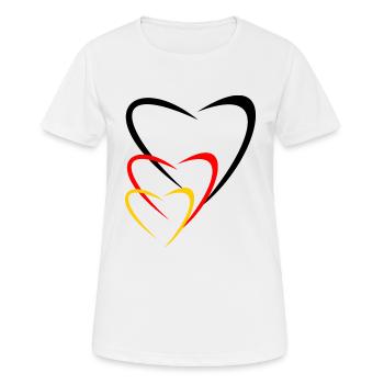 Coeur de l'Allemagne - T-shirt respirant Femme - blanc - Devant - AI Model Female 172 dark (172cm)