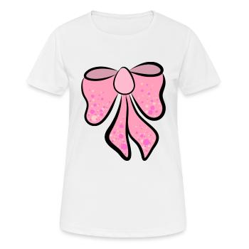 schöne rosa, pinke Schleife , Geschenkidee - Frauen T-Shirt atmungsaktiv - Weiß - Vorne - AI Model Female 172 dark (172cm)