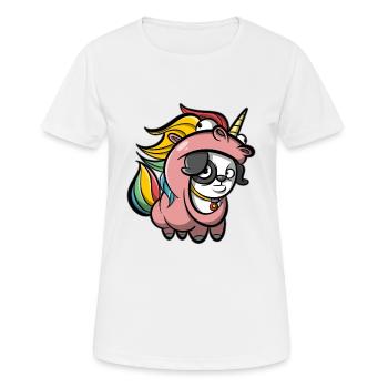 Hund im Einhorn Kostüm - Frauen T-Shirt atmungsaktiv - Weiß - Vorne - AI Model Female 172 dark (172cm)