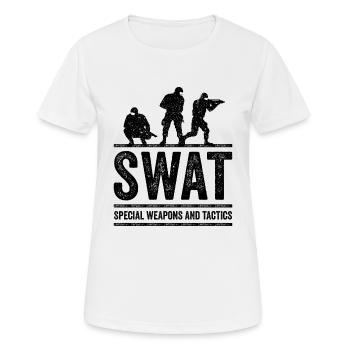 SWAT USA Police Unité spéciale Cadeau - T-shirt respirant Femme - blanc - Devant - AI Model Female 172 dark (172cm)