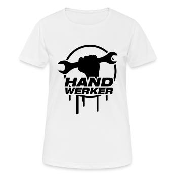 handwerker_logo_f1 - Frauen T-Shirt atmungsaktiv - Weiß - Vorne - AI Model Female 172 dark (172cm)