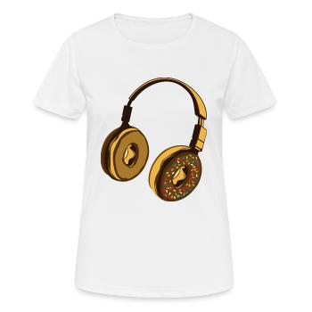 cute headphone donut - Women's Breathable T-Shirt - white - Front - AI Model Female 172 dark (172cm)