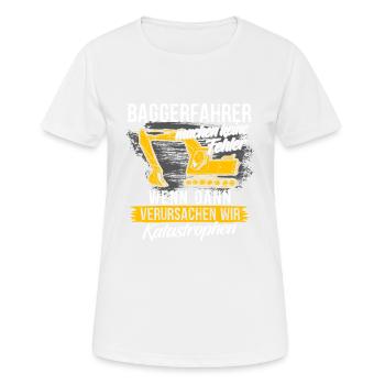Bagger Shirt · Baustelle · Baumaschine · Feller - Frauen T-Shirt atmungsaktiv - Weiß - Vorne - AI Model Female 172 dark (172cm)
