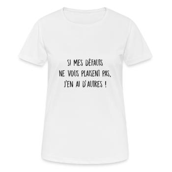 défauts maniac bavard - T-shirt respirant Femme - blanc - Devant - AI Model Female 172 dark (172cm)