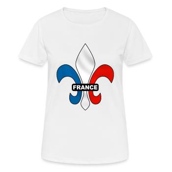 france - fleur de lys - T-shirt respirant Femme - blanc - Devant - AI Model Female 172 dark (172cm)