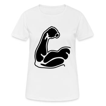 les muscles - T-shirt respirant Femme - blanc - Devant - AI Model Female 172 dark (172cm)
