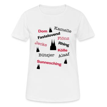 Kölsche Sprache - Frauen T-Shirt atmungsaktiv - Weiß - Vorne - AI Model Female 172 dark (172cm)