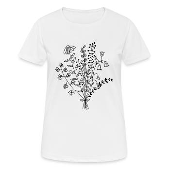 Bouquet de fleurs Idée de cadeau - T-shirt respirant Femme - blanc - Devant - AI Model Female 172 dark (172cm)
