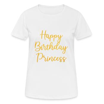 Princesse de joyeux anniversaire - T-shirt respirant Femme - blanc - Devant - AI Model Female 172 dark (172cm)