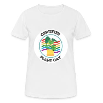 Certified Plant Gay - LGBTQ Plant Lover Design - Women's Breathable T-Shirt - white - Front - AI Model Female 172 dark (172cm)