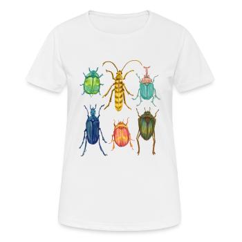 Bunte Kaefer Sammlung - Frauen T-Shirt atmungsaktiv - Weiß - Vorne - AI Model Female 172 dark (172cm)