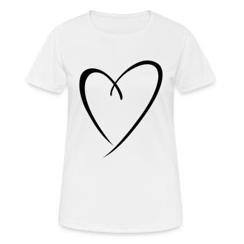Calligraphie Dessin de cœur - T-shirt respirant Femme - blanc - Devant - AI Model Female 172 dark (172cm)